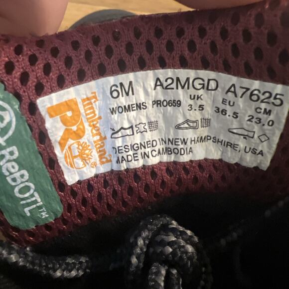 Timberland Switchback Women's 6M Composite Safety Toe Waterproof Gray Boot A2MGD - Picture 6 of 8